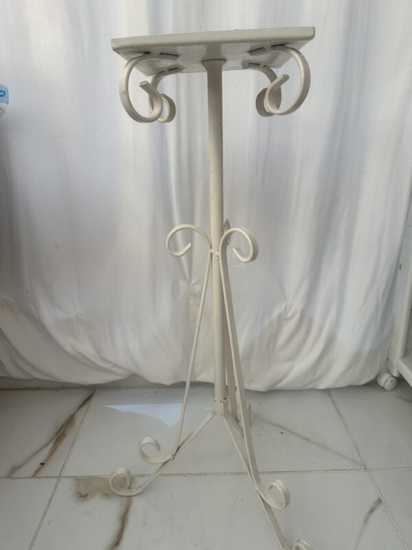 White Heavy Tall Metal Plant Or Flower pot Or Vase Stand