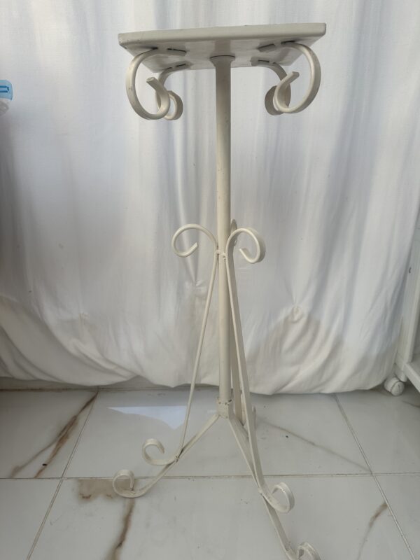 White Heavy Tall Metal Plant Or Flower pot Or Vase Stand - Image 2