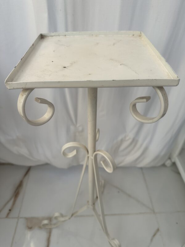 White Heavy Tall Metal Plant Or Flower pot Or Vase Stand - Image 3