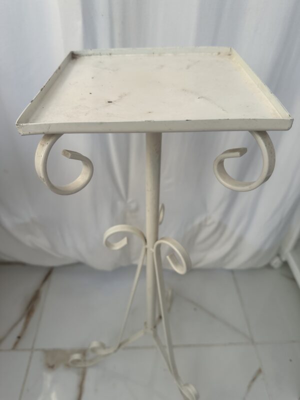 White Heavy Tall Metal Plant Or Flower pot Or Vase Stand - Image 4