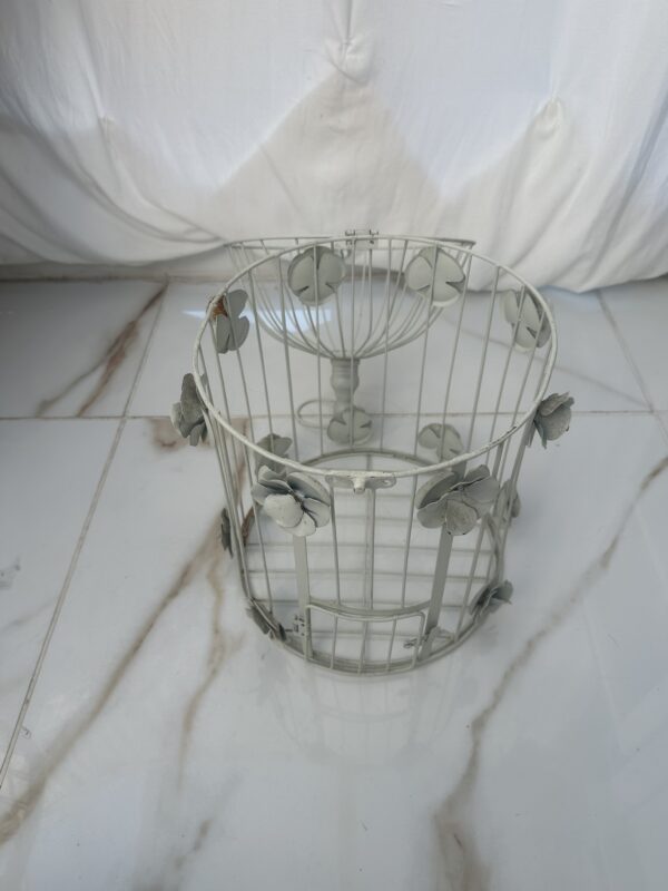 White Metal Bird Cage OR CANDLE HOLDER - Image 5