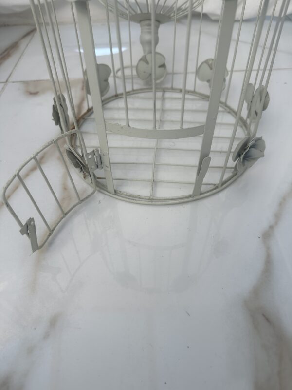 White Metal Bird Cage OR CANDLE HOLDER - Image 9