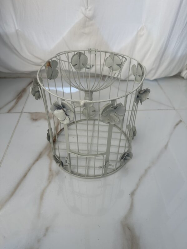 White Metal Bird Cage OR CANDLE HOLDER - Image 8