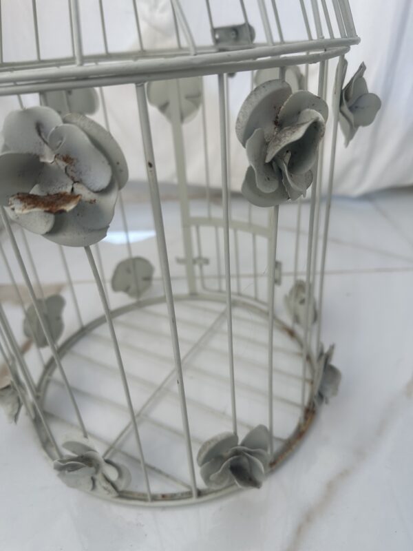 White Metal Bird Cage OR CANDLE HOLDER - Image 12