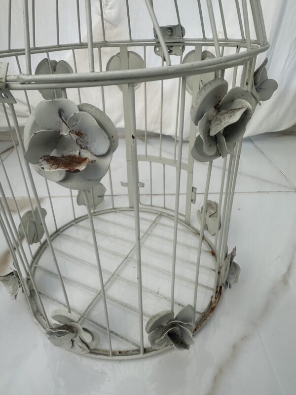 White Metal Bird Cage OR CANDLE HOLDER - Image 11