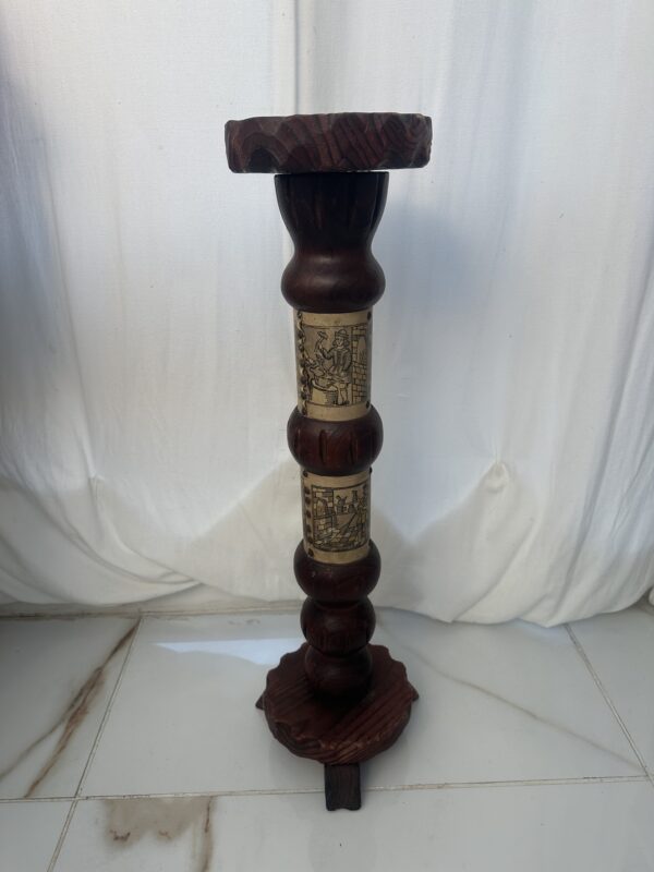 Wooden Large Pillar Ashtray Or Candle Holder - Image 3