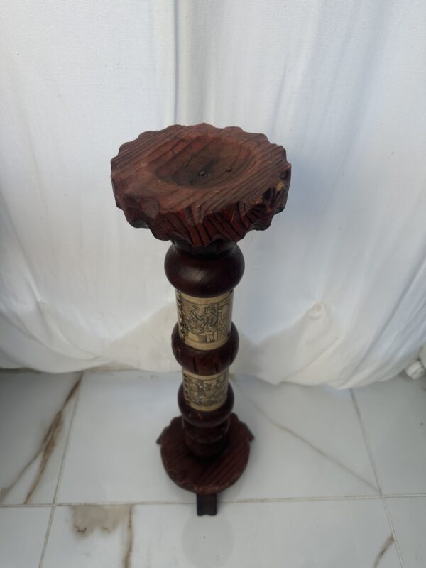 Wooden Large Pillar Ashtray Or Candle Holder - Image 4