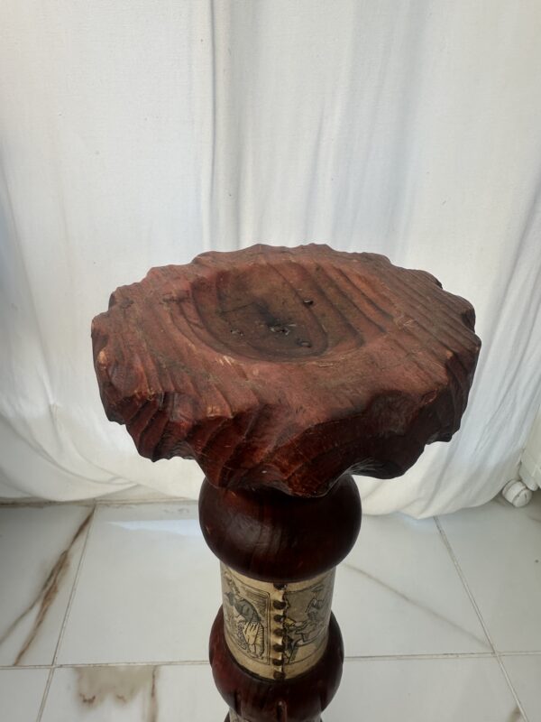 Wooden Large Pillar Ashtray Or Candle Holder - Image 9