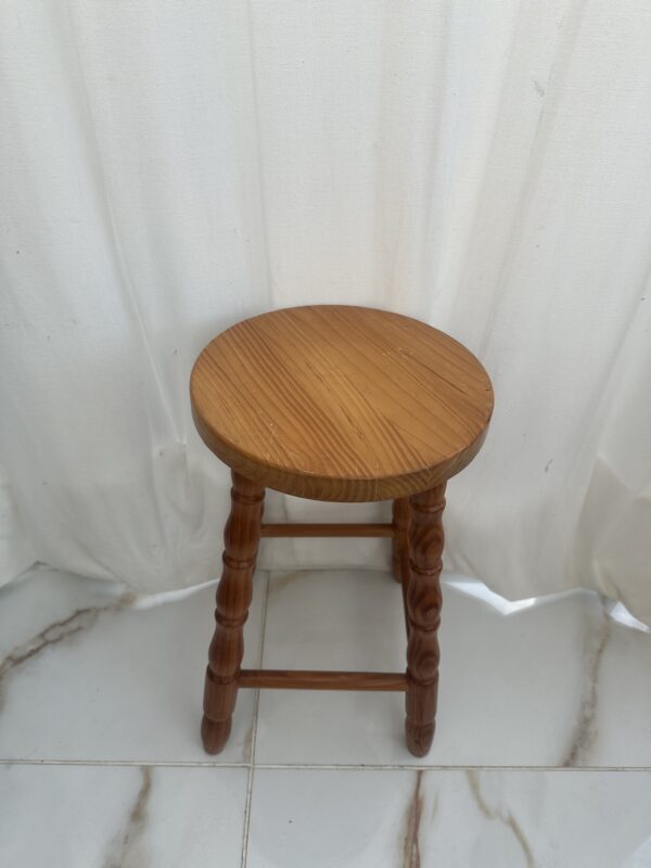 Portable Brown Wooden Stool - Image 5