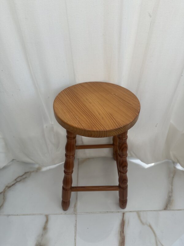 Portable Brown Wooden Stool - Image 4