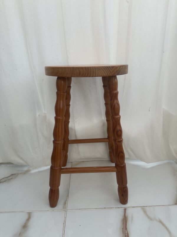 Portable Brown Wooden Stool - Image 8