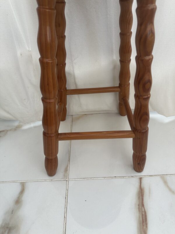 Portable Brown Wooden Stool - Image 7