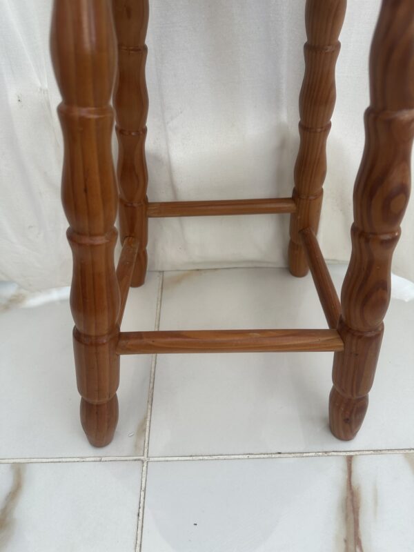 Portable Brown Wooden Stool - Image 6