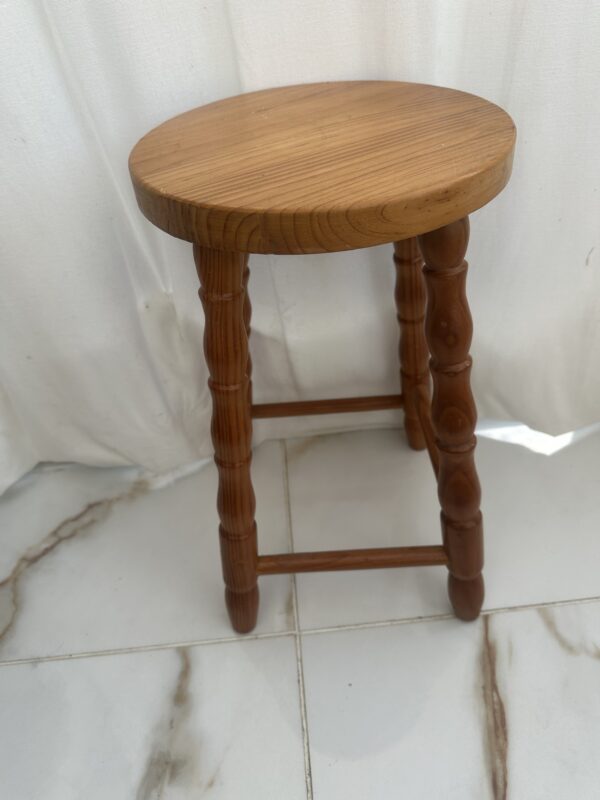 Portable Brown Wooden Stool - Image 11