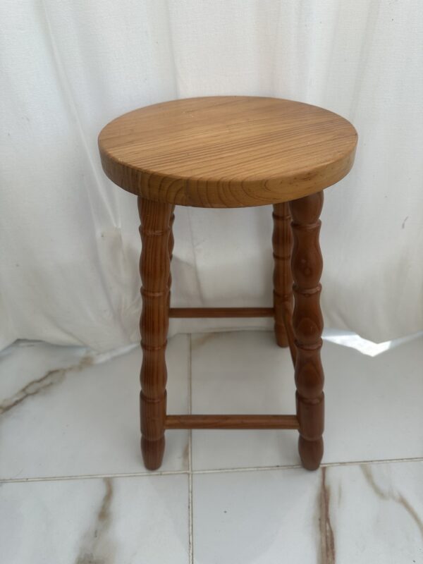 Portable Brown Wooden Stool - Image 10