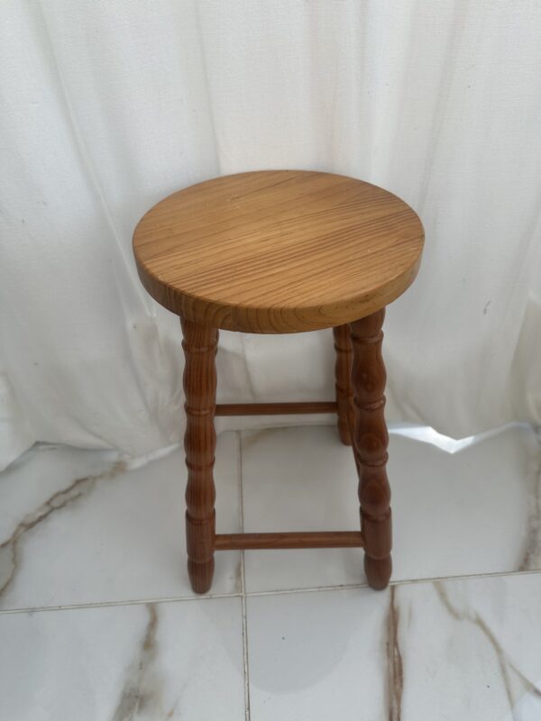 Portable Brown Wooden Stool - Image 9