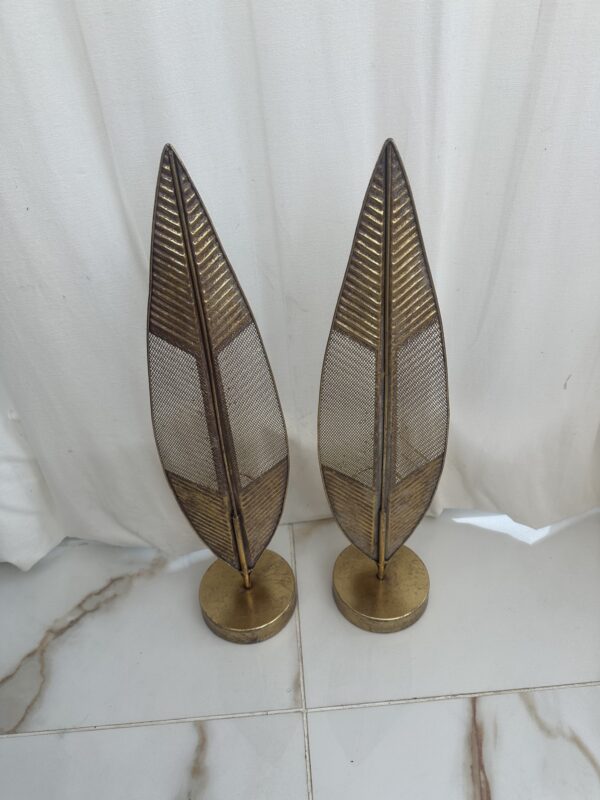 Pair Bronze Leave Candle Holders - Image 10