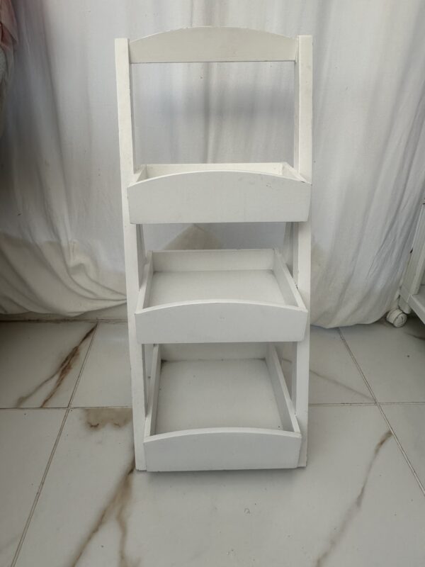 White Wooden Ladder Style Shelf