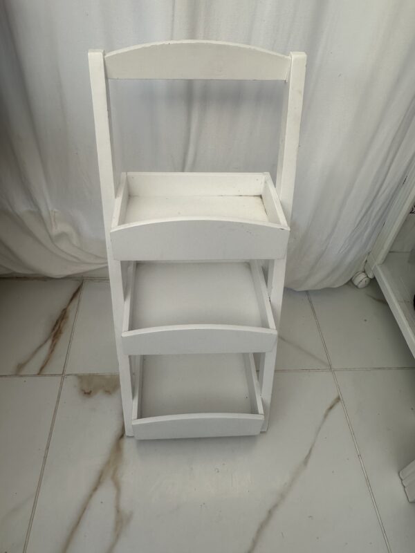 White Wooden Ladder Style Shelf - Image 3