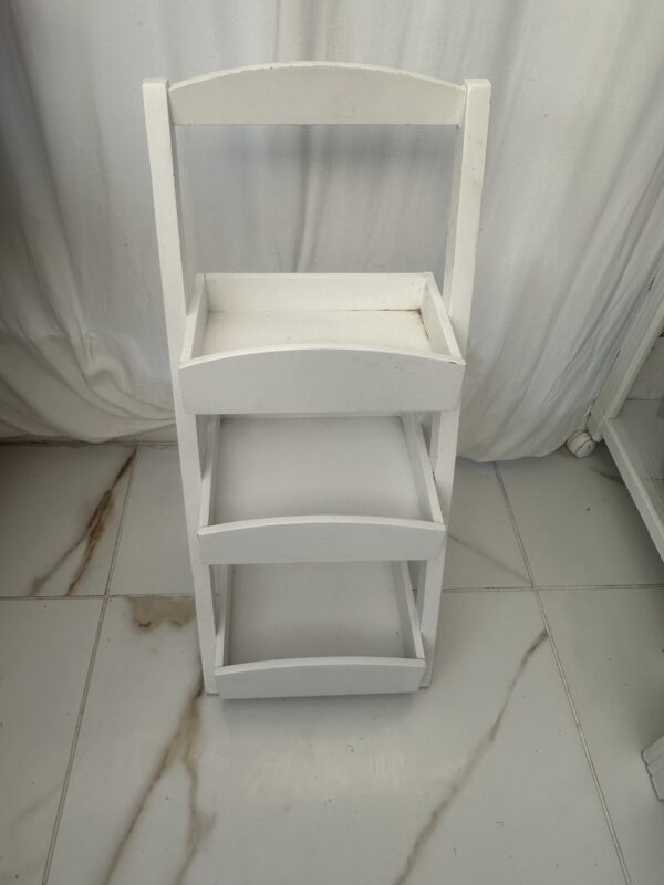 White Wooden Ladder Style Shelf - Image 4