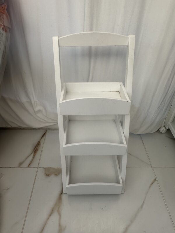 White Wooden Ladder Style Shelf - Image 6