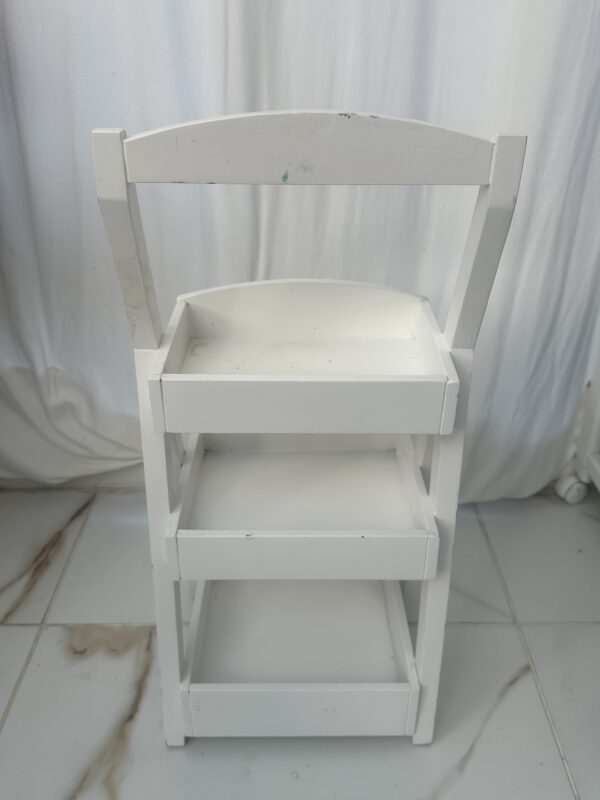 White Wooden Ladder Style Shelf - Image 7