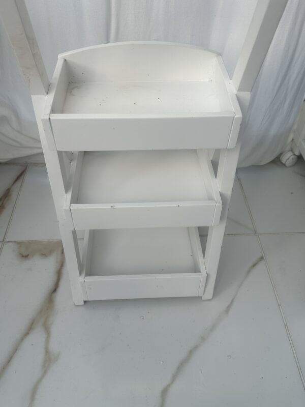 White Wooden Ladder Style Shelf - Image 9