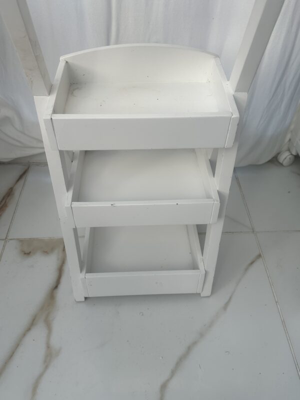 White Wooden Ladder Style Shelf - Image 10