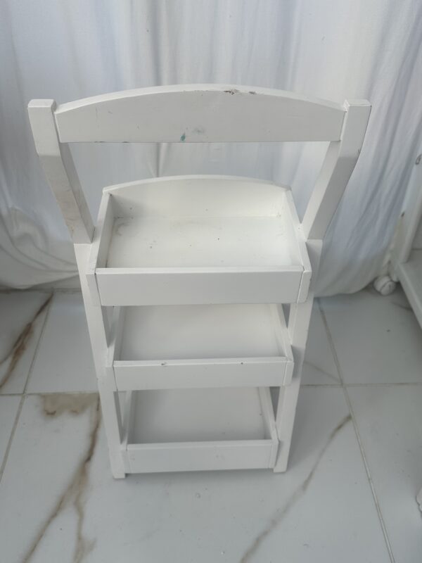 White Wooden Ladder Style Shelf - Image 11