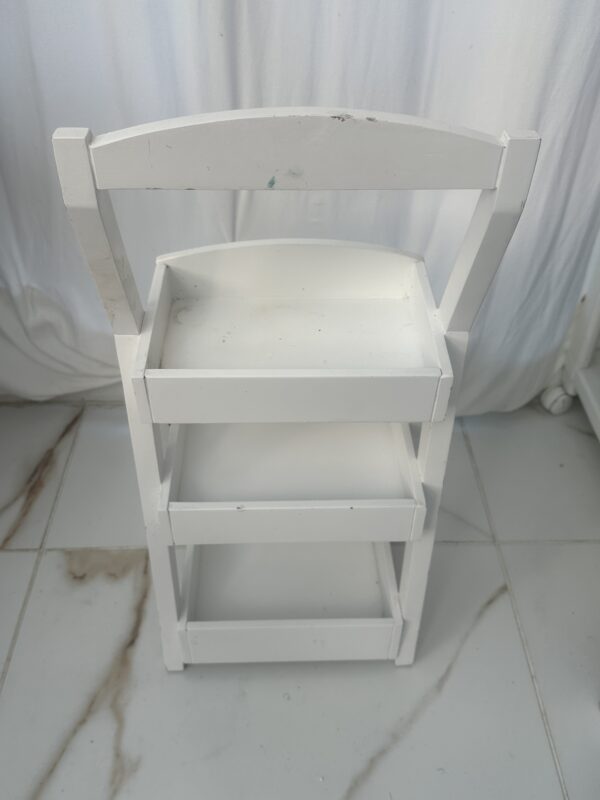 White Wooden Ladder Style Shelf - Image 12