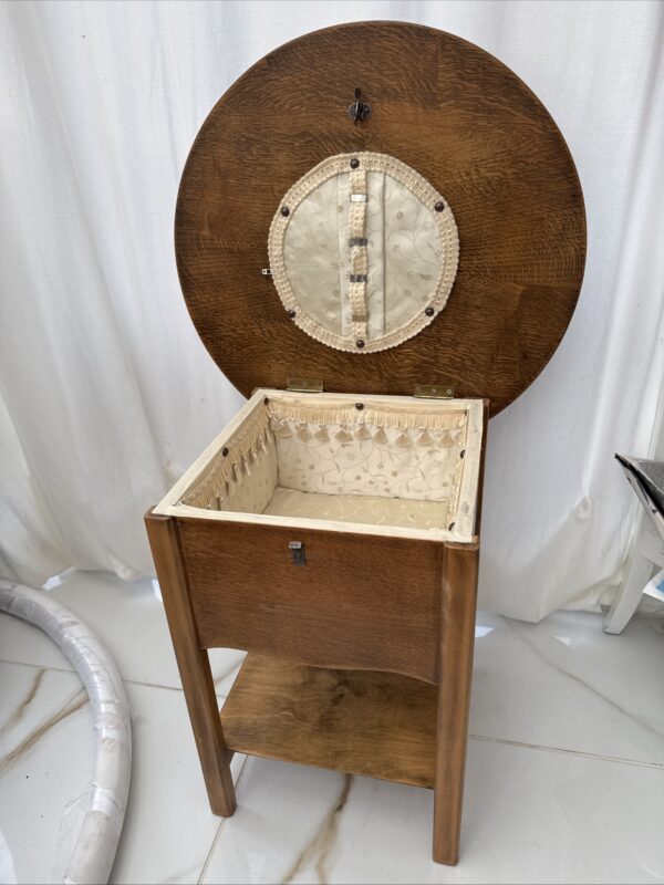 Vintage Antique Portable Storage Lift Top table -Top 49 X H 47cm - Image 3