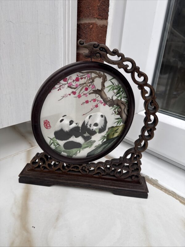 Panda Japanese Vintage Home Decor Ornament Unique Freestanding Wooden Spinning - Image 7