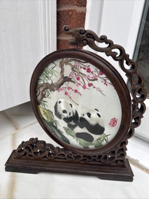 Panda Japanese Vintage Home Decor Ornament Unique Freestanding Wooden Spinning - Image 8