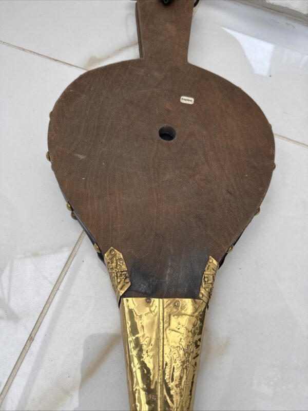 Large Vintage Brass Bellows Embossed Tavern design-Wood-Leather-wall hanging - Image 13