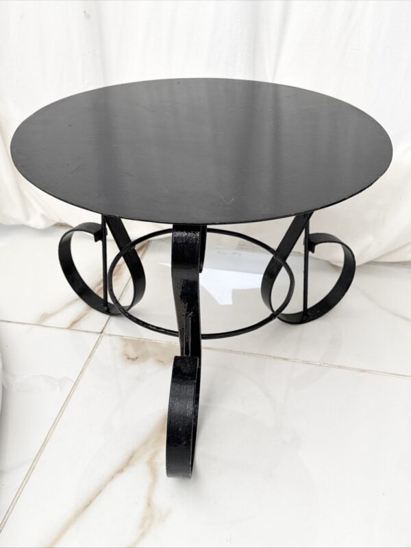 Vintage Portable Heavy Metal table Side Table/ Plant Pot Table-Top 42 X H 33cm - Image 2