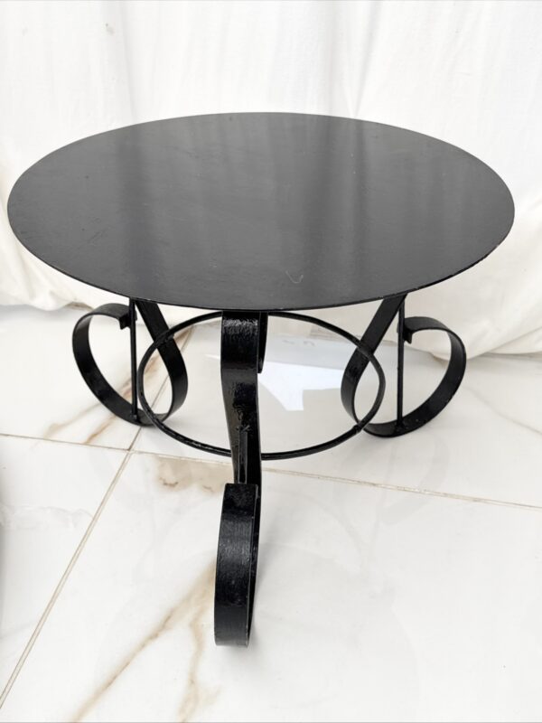 Vintage Portable Heavy Metal table Side Table/ Plant Pot Table-Top 42 X H 33cm